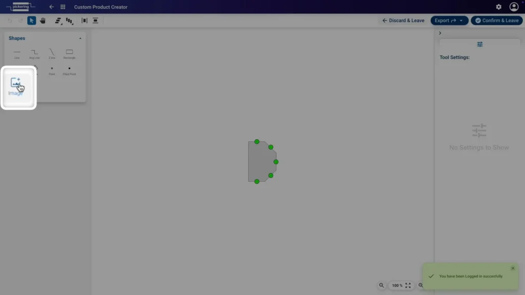 Adding a connector picture via the image icon in the custom connector editor