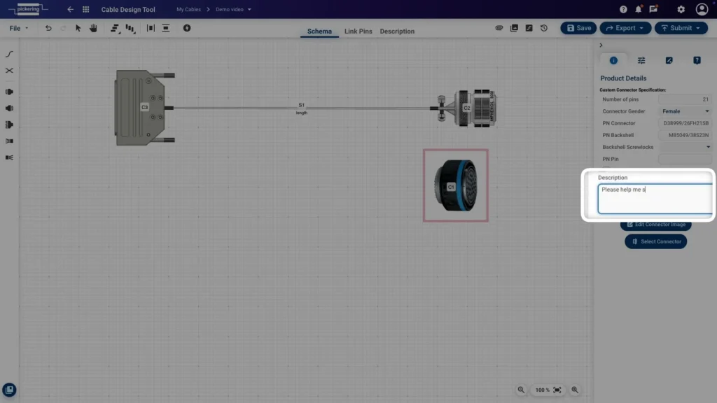 Using the description field for comments in the custom connector editor